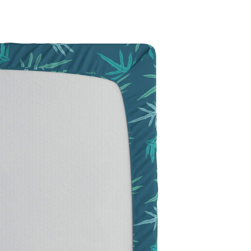 Microfiber Floral Fitted Sheet, Full Fitted Sheet, Dark Turquoise Floral 5