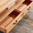 Solid Ash Wood Coffee Table with Open Shelf