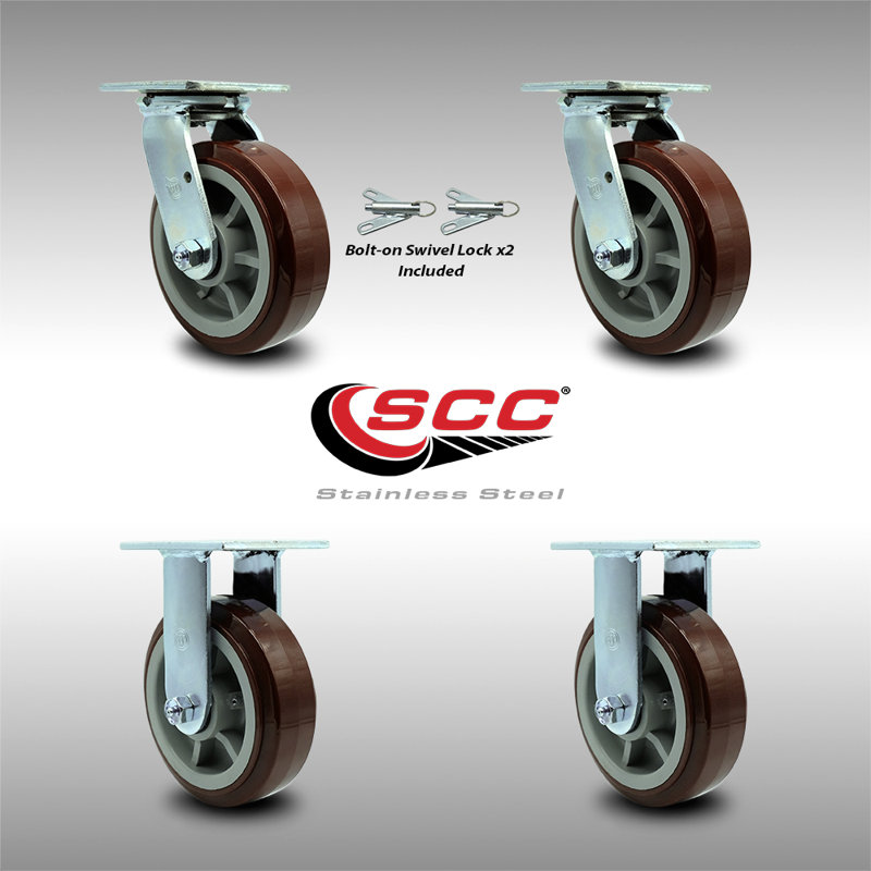 4 Piece Polyurethane Caster Set