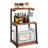 3 Tier Large Printer Stand, 23.6 X 23.6 X 22.6 Inches Square Printer Table With Storage Shelf, Rolling Printer Cart With Industrial Wheels