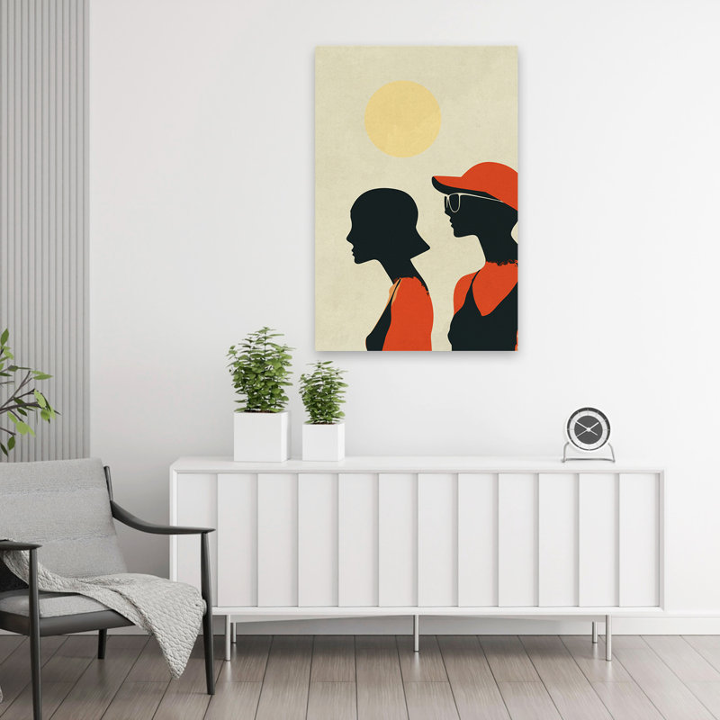 Ensoleillé - art figuratif orange rouge d'été, H 36 po x l 24 po