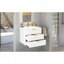 Lavabo de meuble-lavabo mural moderne flottant 24 po avec trop-plein et robinet simple Modern-129184918