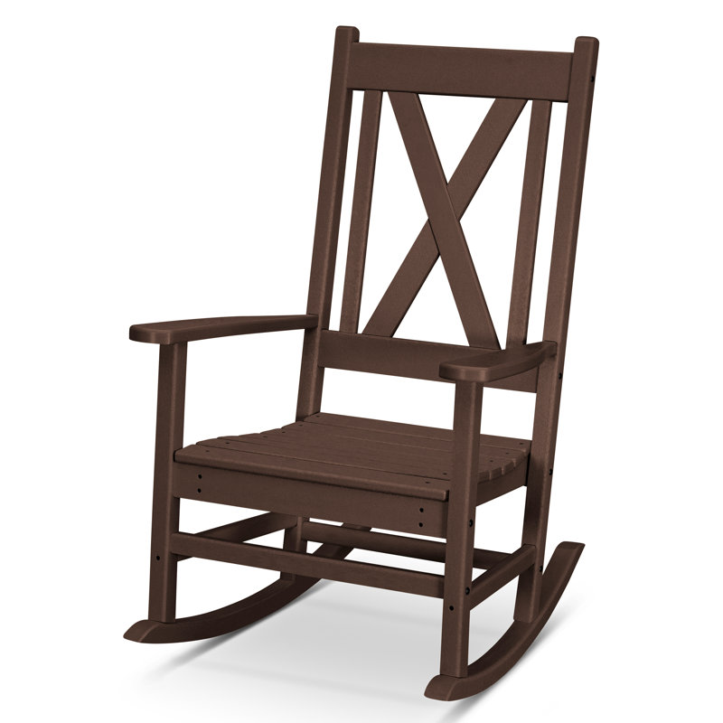 POLYWOOD Braxton Porch Rocking Chair, Mahogany