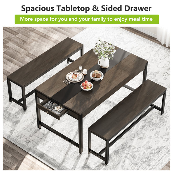 17 Stories 6-Person Dining Set With Sided Drawer & Reviews | Wayfair