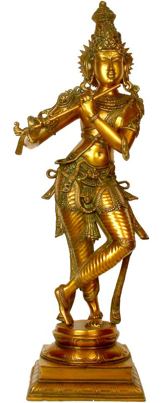 Lord Krishna jouant de la flûte