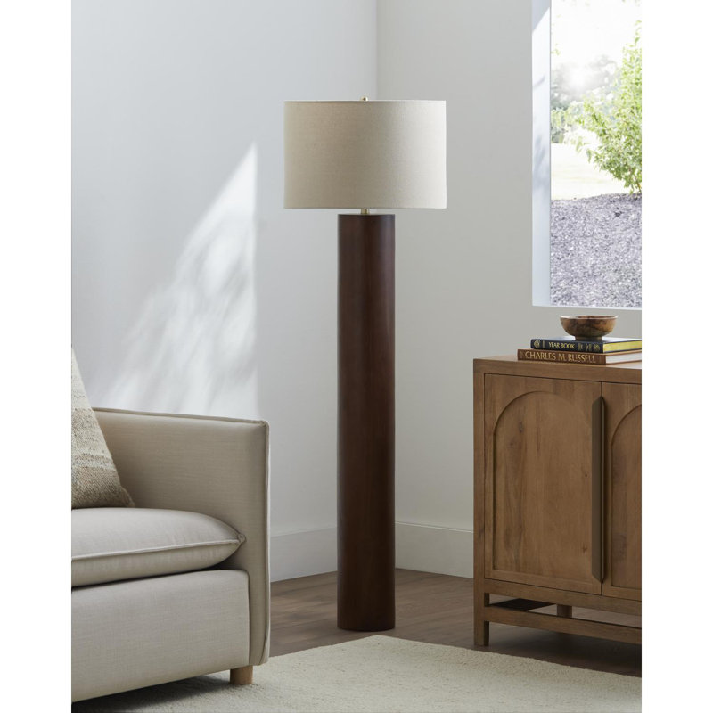 Lampe sur pied Satie Natureza, Brun