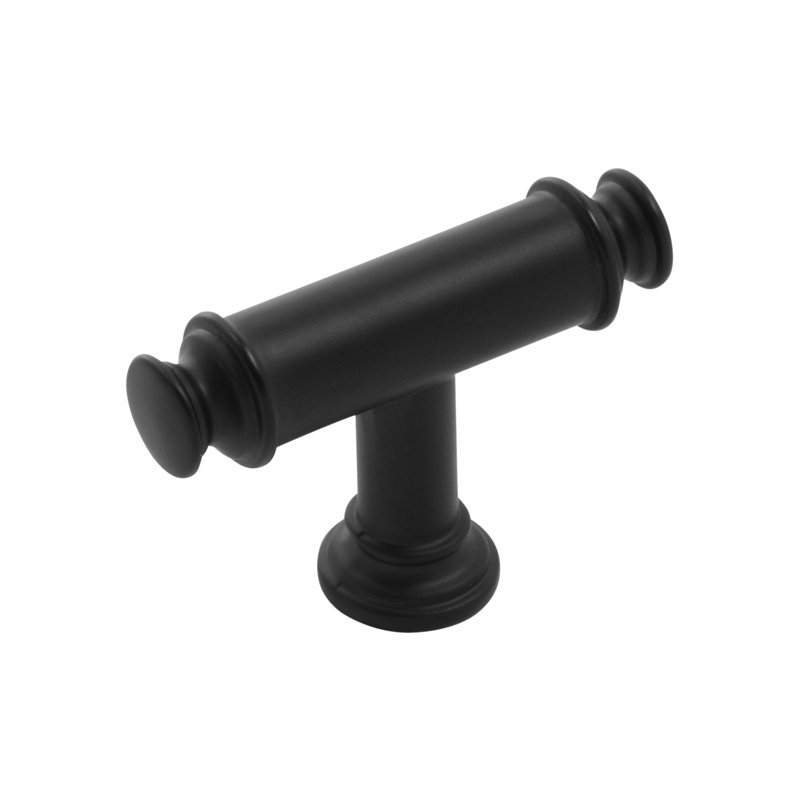 Berkshire Collection T-Knob - 2-1/8" x 11/16 " Cabinet Knob - Farmhouse Hardware for Drawers & Cabinets, Matte Black