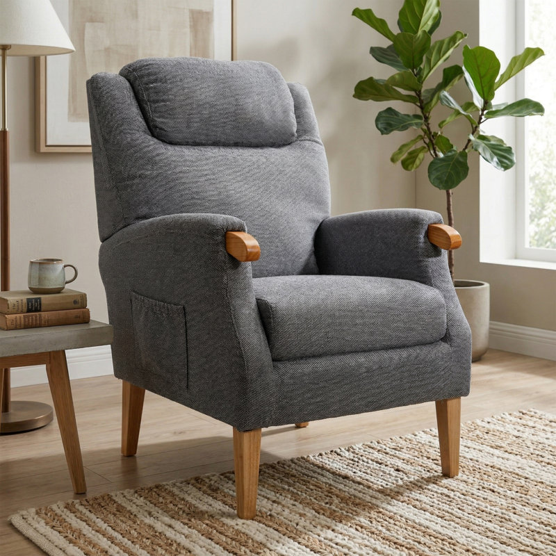 Spinnerstown 69cm Wide Fireside Armchair, Grey