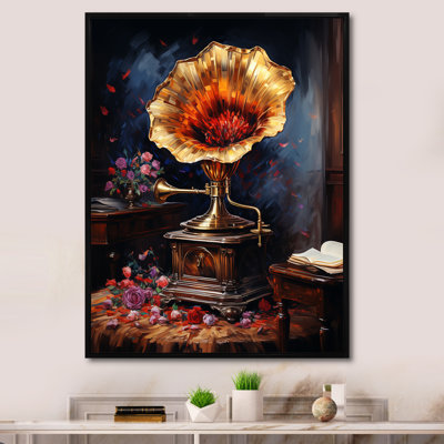 Gold Phonographs Elegance II - Phonographs, art mural