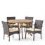 Briella 4 - Person Acacia Wicker Patio Dining Set with Round Table