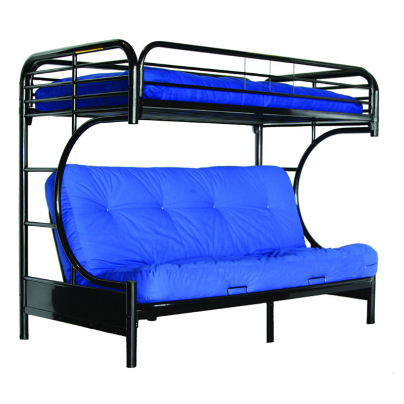 Lit superposé simple au-dessus d'un futon double Irwin par Harriet Bee, Noir