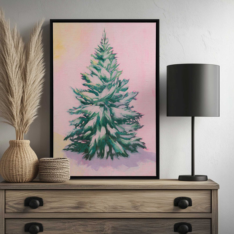 «Tinsel Tree I» par Grace Popp, reproduction d'art sur toile, H 18 po x l 12 po, Cadre flottant sans passe-partout, Tanné