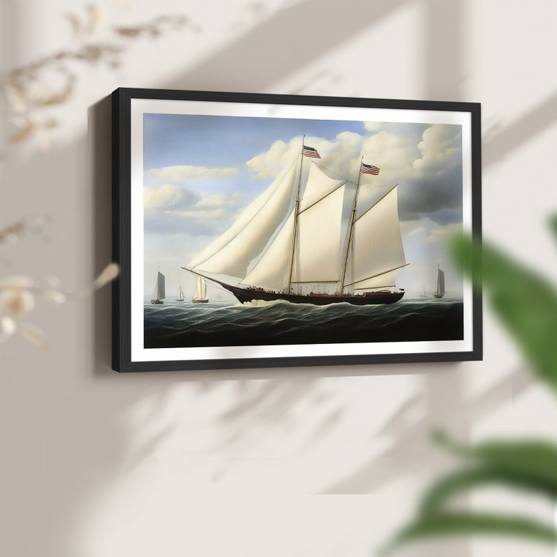 Nautical Series-CXLVIII -Framed Print - Restickable, Black, 16" H x 20" W