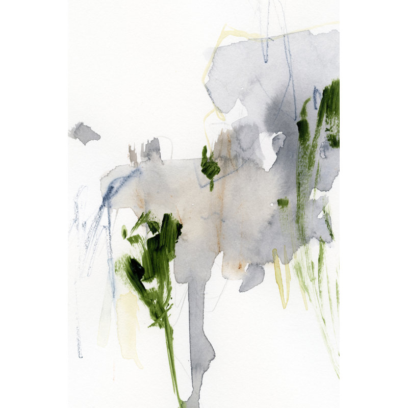 Green and Grey II by Victoria Barnes - Painting, Wrapped Canvas, 91 cm H x 61 cm W
