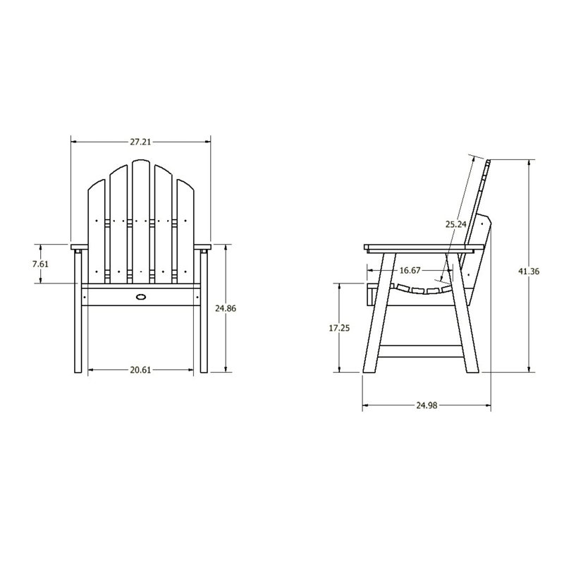 Chaise Adirondack en plastique / résine Rialto, Brun bois