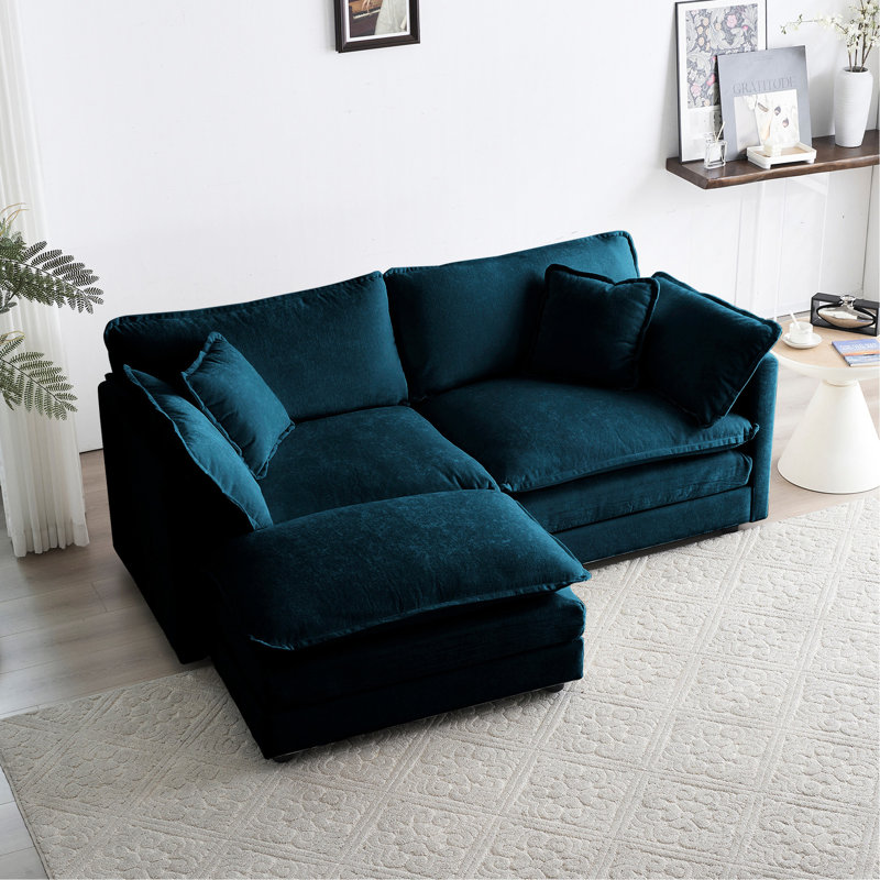2 sièges avec chenille bleue, tissu haut, construction pour une vie relaxante en chenille - structure modulaire