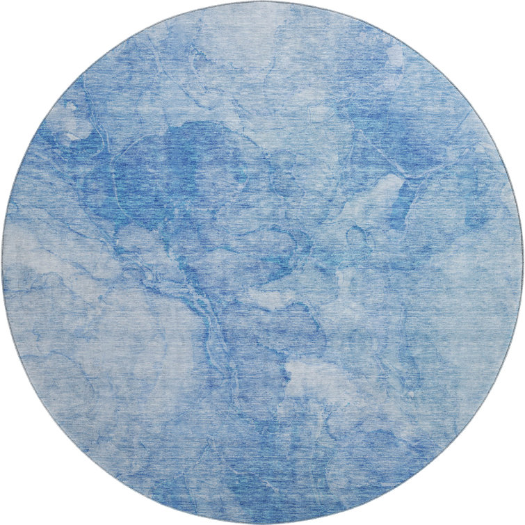 Premium Machine Washable Prisco Blue Rug
