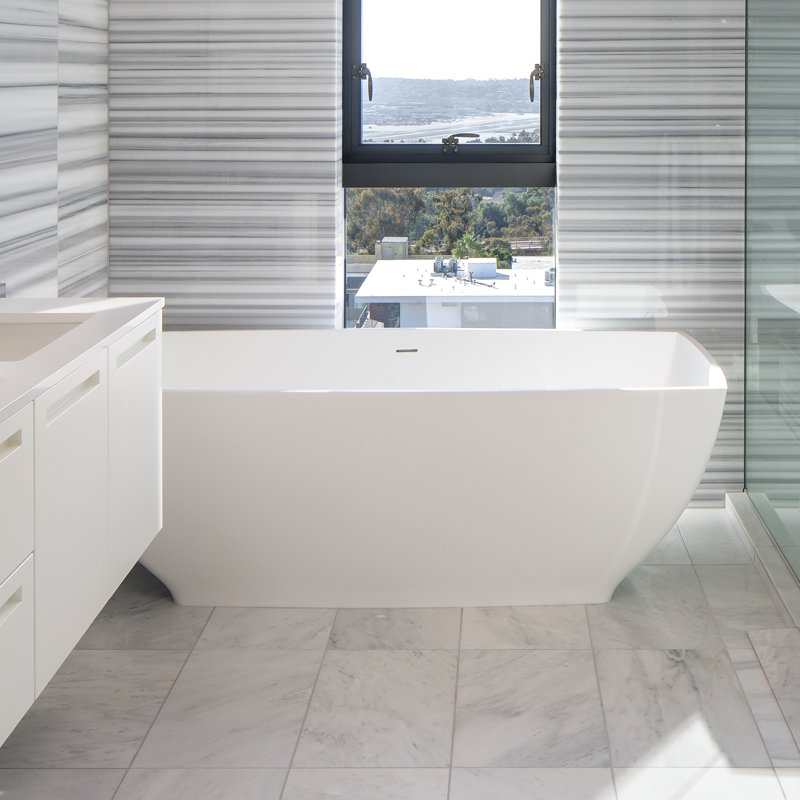 Adrian 67.5" Freestanding Air Bathtub, Gloss White