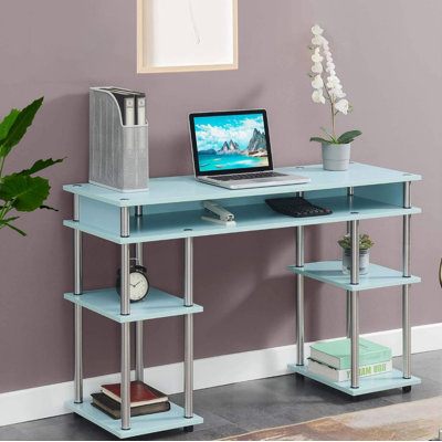 Edwin No Tools Writing Desk with Shelves