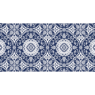 Tapis d'extérieur réversible, 9 pi x 18 pi, tapis en paille de polypropylène imperméable, motif floral bleu et blanc, avec sac de transport pour camping, pique-nique, plage, cour arrière, terrasse portative