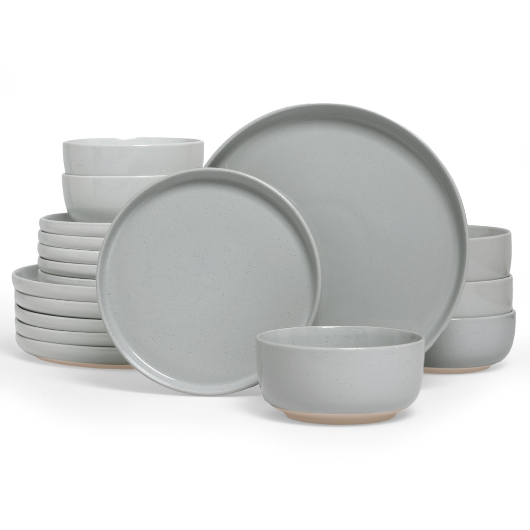 18 Piece Stoneware Dinnerware Set - Service for 6