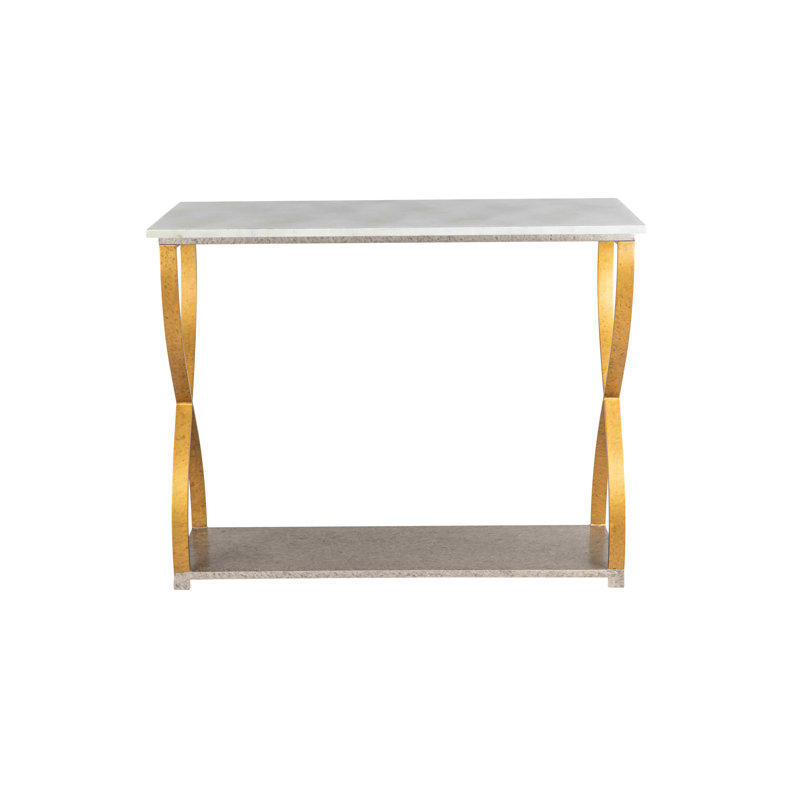Console Mary 45 ", Marbre de Carrare, Argent royal / or royal