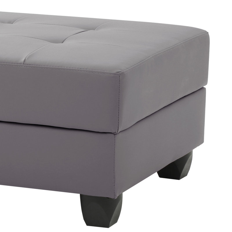 Chic Gray Contemporary Ottoman