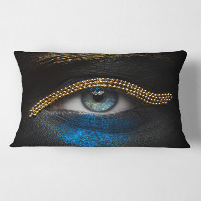 Woman Eyes with Chain and Pigment Rectangular Pillow Cover & Insert