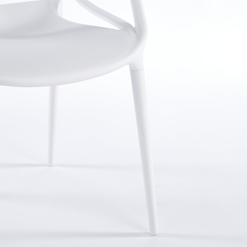 Chaise en plastique 4 pièces blanc, Blanc