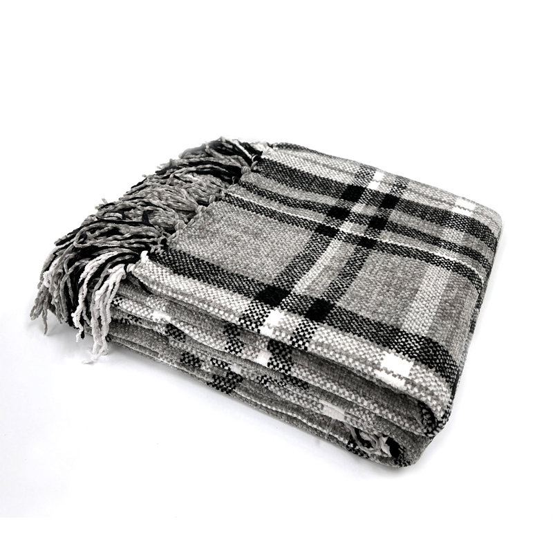 Knitted Throw Blanket, Gray