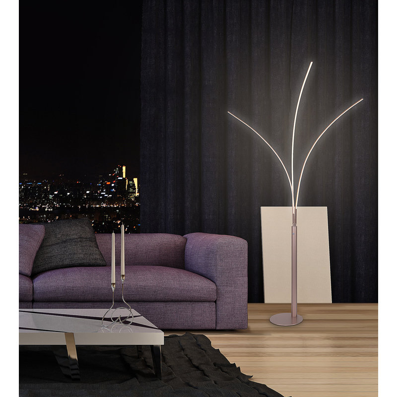 Aurora 92 " LED Arched Floor Lamp, Titanium Nickel