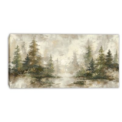 Soft Forest Mist Wrapped Canvas Wall Art