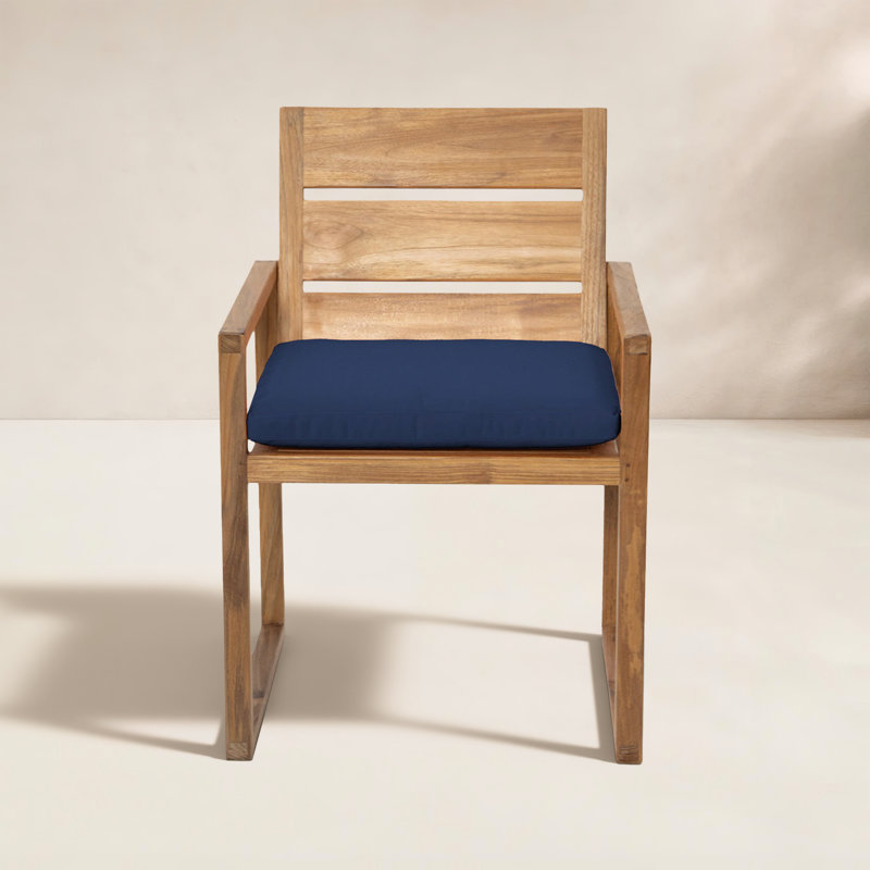 Venice Teak Patio Dining Armchair with Cushion, Navy