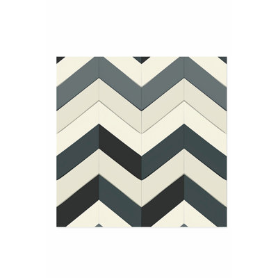 Motif à chevrons abstrait I, reproduction d'art rétro sans cadre