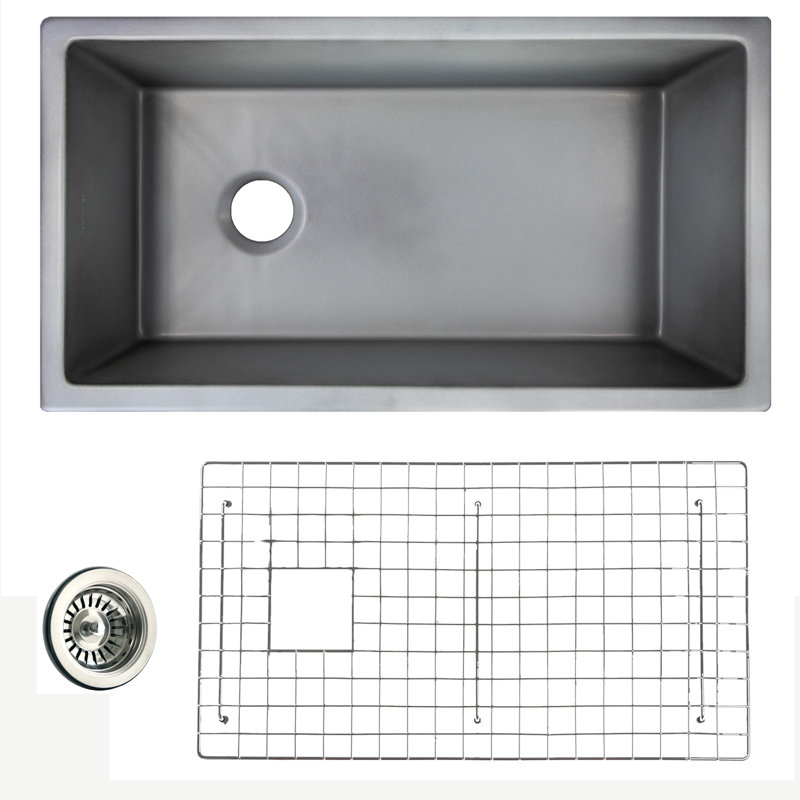 34.25'' L Single Basin Kitchen Sink