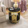 19.7" Wide 2-Tier Round Glass Top End Table Couch Side Table