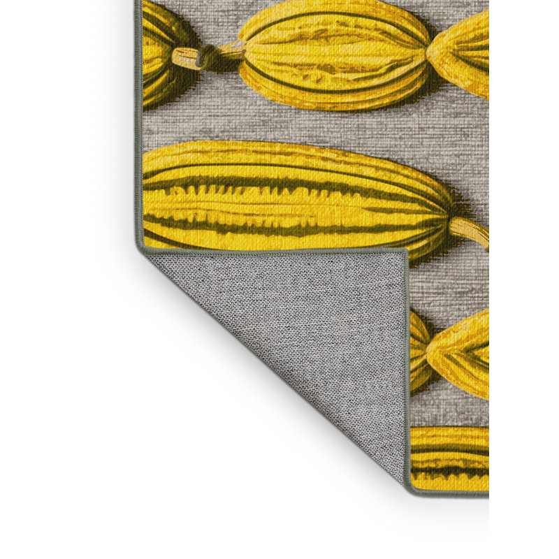  Tapis lavable à cornes de fruits d'Afrique, Rectangulaire 7 pi x 10 pi