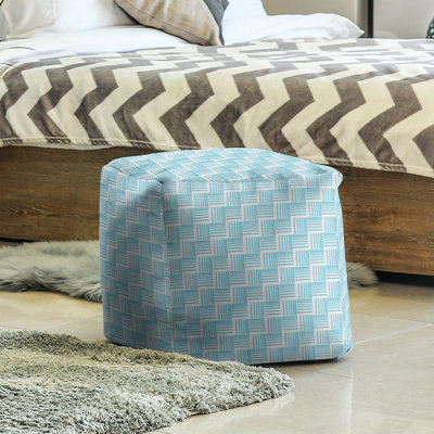 Repose-pieds cubique à rayures classic basketweave
