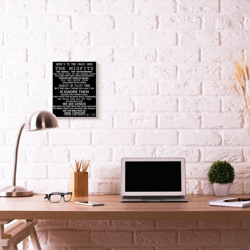 «Crazy Ones Inspirational Quote Word Design», impression sur toile, Plaque murale, H 15 po x l 10 po