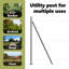 Vidaxl Fence Posts With Base Plates 7 Pcs Diameter32mm Galvanised Steel-114618566-114618562