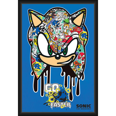 Officiellement sous licence Sonic the Hedgehog - Go Faster Art, affiche - 24 x 36 po - reproduction décorative - papier affiche - prêt à encadrer