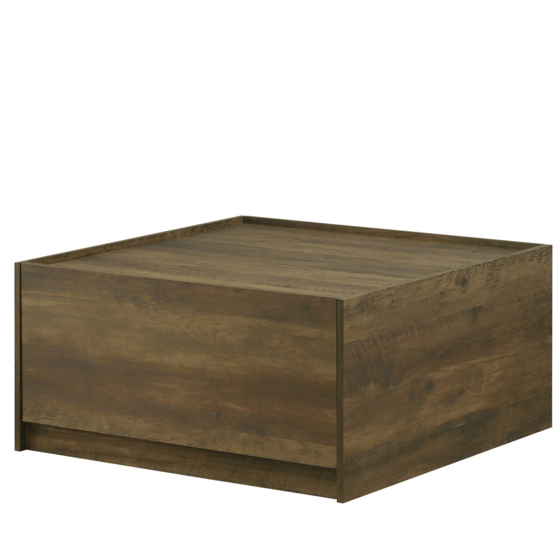 Table basse carrée 31,5 "à finition chêne avec 2 tiroirs