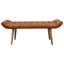 Banc en bois et cuir de chèvre