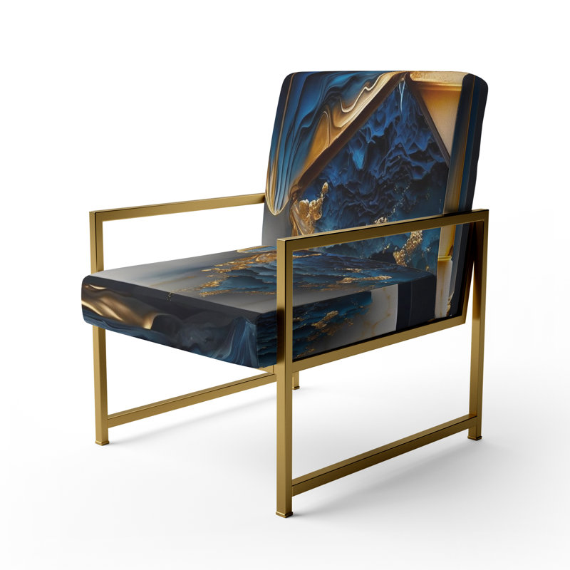 Crillon - Fauteuil d'appoint rembourré en marbre, Doré