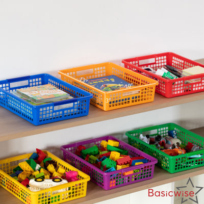 	 Panier de rangement en plastique de 6 pièces Basicwise