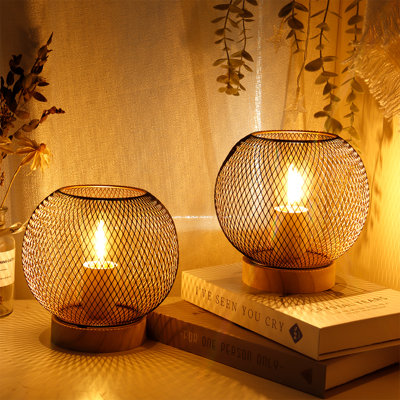 Ensemble de 2 lampes de table à piles de 6,5 po à DEL pour la maison