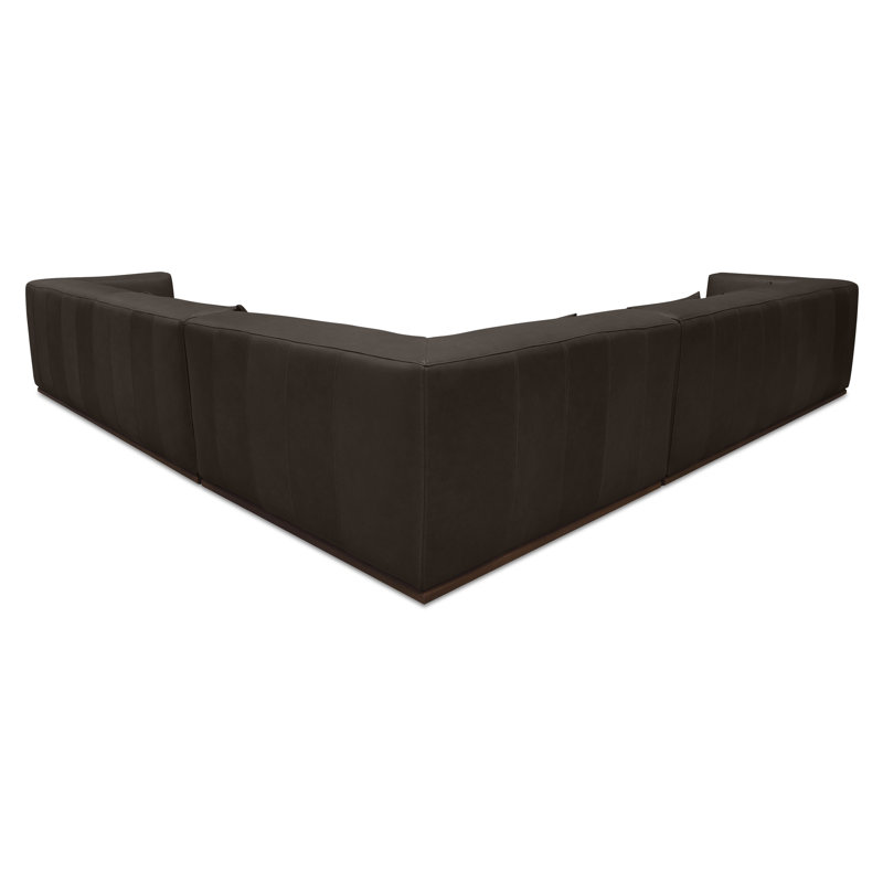 Clove L-Shaped Sectional Deep Brown, Deep Brown