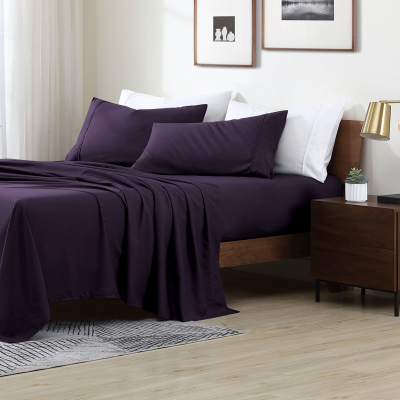 Swift Home Ultra-Soft 4-Piece Sheet Set - Essential 1800 Series Microfiber - Fits Mattress up to 14" Thick - Peach Fuzz, Durable, Easy Care