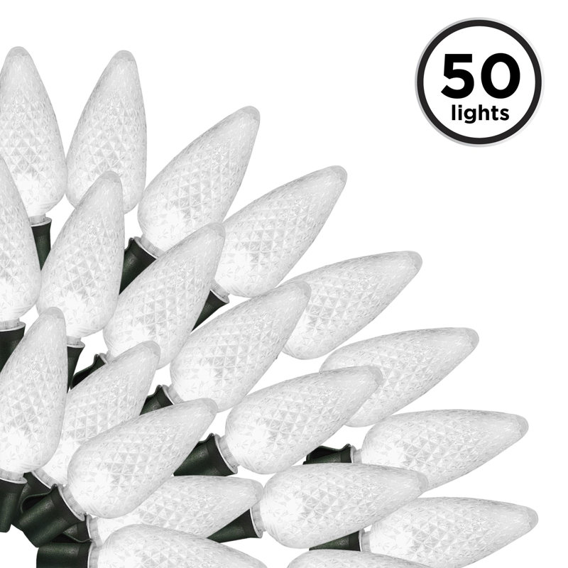 50 Lt Faceted C9 LED Light, Pure White
