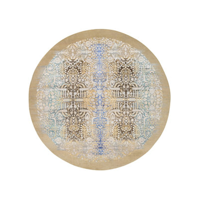 Tapis brun en laine noué à la main Saroogh avec laine B7DD33EDEF754A238C20E327E48AB64F